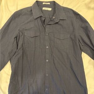 Calvin Klein Men's Striped Gray Dress Shirt
